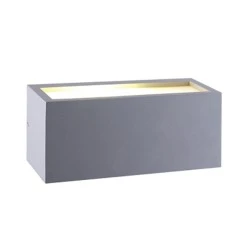 Φωτιστικό απλίκα ορθογώνιο γκρί 250X110X103mm Cube με φωτισμό Up-Down για λάμπες Ε27