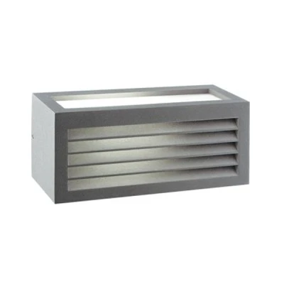 Φωτιστικό απλίκα ορθογώνιο γκρί 250X110X103mm Cube με φωτισμό τριπλής κατεύθυνσης με γρίλιες
