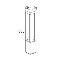 Led κολωνάκι 650mm έμμεσου φωτισμού SQL 7W 356Lm 3000k θερμό λευκό φως στεγανό ΙΡ54
