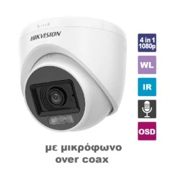 Kάμερα αναλογική Dome Hikvision 1080p Smart Hybrid Light με εμβέλεια έως 20m & έγχρωμη εικόνα ημέρα-νύχτα IP67