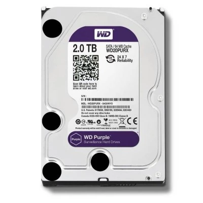 Σκληρός δίσκος SATA 2ΤB WD-HDD-2TB WD20PURX ειδικός για CCTV 24ωρης συνεχούς λειτουργίας