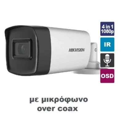 Κάμερα αναλογική 1080p Bullet Hikvision DS-2CE17D0T-IT3FS 2.8 με ενσωματωμένο μικρόφωνο & εμβέλεια έως 40m IP67 Κάμερα αναλογική 1080p Bullet Hikvision DS-2CE17D0T-IT3FS 2.8 με ενσωματωμένο μικρόφωνο & εμβέλεια έως 40m IP67