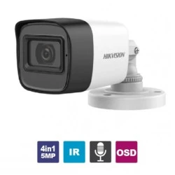 Κάμερα Βullet Hikvision 5MP  με ενσωματωμένο μικρόφωνο με εμβέλεια 25m εξωτερικού χώρου IP67