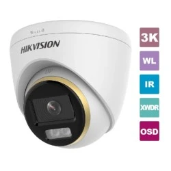 Κάμερα Dome HDTVI 3K DS-2CE72KF3T-LE(2.8MM) Hikvision Smart Hybrid Light ColorVu με μεταλλικό σώμα & πλαστικό περίβλημα IP67