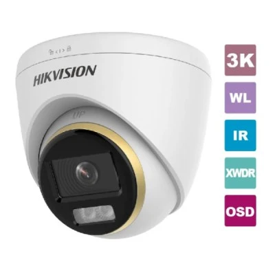 Κάμερα Dome HDTVI 3K DS-2CE72KF3T-LE(2.8MM) Hikvision Smart Hybrid Light ColorVu με μεταλλικό σώμα & πλαστικό περίβλημα IP67