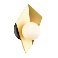Επίτοιχο φωτιστικό POLYGON χρυσό/μαύρο 1xG9 16x14x28cm μεταλλικό και γυάλινο