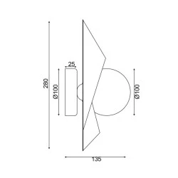 Επίτοιχο φωτιστικό POLYGON χρυσό/μαύρο 1xG9 16x14x28cm μεταλλικό και γυάλινο
