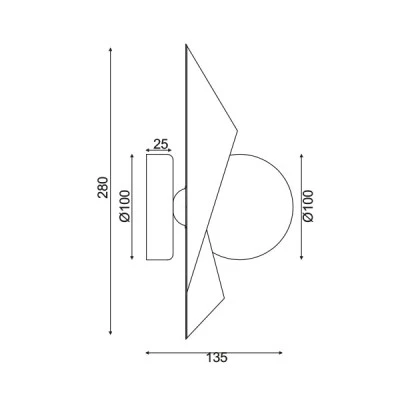Επίτοιχο φωτιστικό POLYGON χρυσό/μαύρο 1xG9 16x14x28cm μεταλλικό και γυάλινο