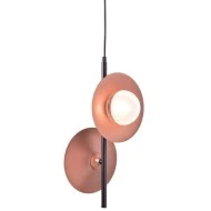 Κρεμαστό φωτιστικό 2ΧG9 27x20xh118cm χάλκινο/μαύρο με μεταλλικές και γυάλινες λεπτομέρειες