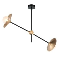 Φωτιστικό οροφής LAYLA 2xG9 85x20xh51cm ορειχάλκινο/μαύρο μεταλλικό και γυαλί