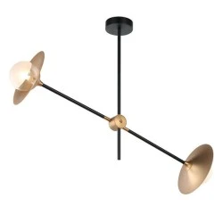Φωτιστικό οροφής LAYLA 2xG9 85x20xh51cm ορειχάλκινο/μαύρο μεταλλικό και γυαλί