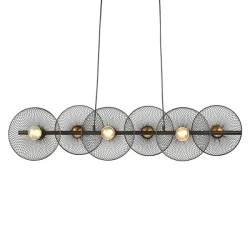 Φωτιστικό οροφής κρεμαστό 6ΧΕ27 103x35xh119cm μαύρο μεταλλικό