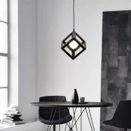 Φωτιστικό κρεμαστόPOWERTECH HLL-0011 μαύρο μεταλλικό με προσεγμένο φινίρισμα & ντουί E27