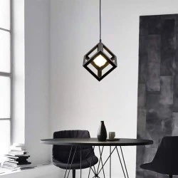 Φωτιστικό κρεμαστόPOWERTECH HLL-0011 μαύρο μεταλλικό με προσεγμένο φινίρισμα & ντουί E27