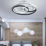 Ανεμιστήρας οροφής POWERTECH HLL-0108 με LED 3000K - 6500K φως 50W & διάσταση Φ50x21cm σε μαύρο χρώμα