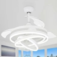 Ανεμιστήρας οροφής POWERTECH  HLL-0112 με LED φως με απόδοση 72W & διάσταση Φ106x50cm σε λευκό χρώμα