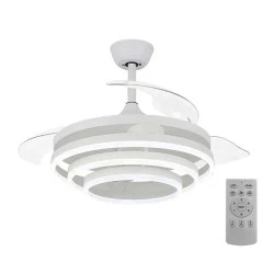 Ανεμιστήρας οροφής POWERTECH  HLL-0112 με LED φως με απόδοση 72W & διάσταση Φ106x50cm σε λευκό χρώμα