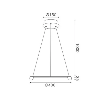 Κρεμαστό φωτιστικό LED με διάμετρο Φ40 24W δυνατότητα επιλογής απόχρωσης φωτός 1900lm CCT IP20 χρυσό μεταλλικό & ακρυλικό  