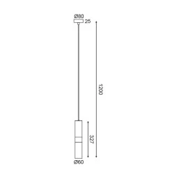 Κρεμαστό φωτιστικό 1XGU10 D8xh120cm μαύρο μεταλλικό