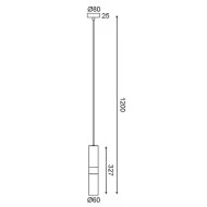 Μονόφωτο κρεμαστό φωτιστικό DA VINCI 1xGU10 D8xh120cm μεταλλικό λευκό