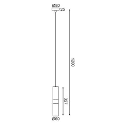 Μονόφωτο κρεμαστό φωτιστικό DA VINCI 1xGU10 D8xh120cm μεταλλικό λευκό