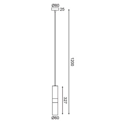 Μονόφωτο κρεμαστό φωτιστικό DA VINCI 1xGU10 D8xh120cm μεταλλικό λευκό
