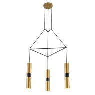 Κρεμαστό φωτιστικό 3XGU10 56x49xh150cm μεταλλικό στο χρώμα του ορείχαλκου