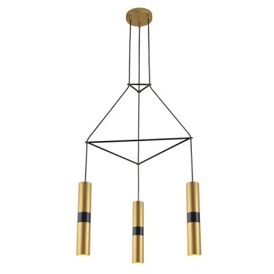 Κρεμαστό φωτιστικό 3XGU10 56x49xh150cm μεταλλικό στο χρώμα του ορείχαλκου