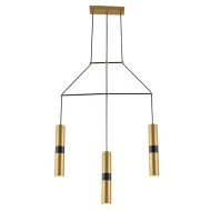 Κρεμαστό φωτιστικό 3XGU10 66x8xh150cm μεταλλικό ορειχάλκινο