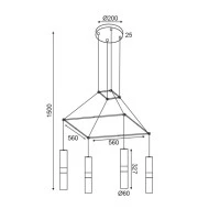 Κρεμαστό φωτιστικό 4XGU10 56x56xh150cm μαύρο με χρυσές λεπτομέρειες μεταλλικό Κρεμαστό φωτιστικό 4XGU10 56x56xh150cm μαύρο με χρυσές λεπτομέρειες μεταλλικό