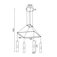 Κρεμαστό φωτιστικό 4XGU10 56x56xh150cm μεταλλικό ορειχάλκινο με μαύρες λεπτομέρειες Κρεμαστό φωτιστικό 4XGU10 56x56xh150cm μεταλλικό ορειχάλκινο με μαύρες λεπτομέρειες