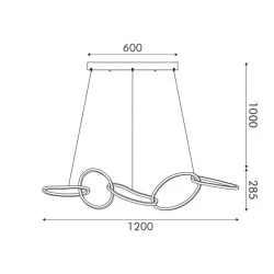 Φωτιστικό κρεμαστό Ring LED 72W με επιλογής απόχρωση φωτός CCT  5700lm χρυσό ατσάλι - ακρυλικό λευκό