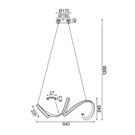 Κρεμαστό φωτιστικό LED CLEO 40W 3000k θερμό λευκό φως 2400lm 64x22xh120cm ορειχάλκινο αλουμινίου Κρεμαστό φωτιστικό LED CLEO 40W 3000k θερμό λευκό φως 2400lm 64x22xh120cm ορειχάλκινο αλουμινίου