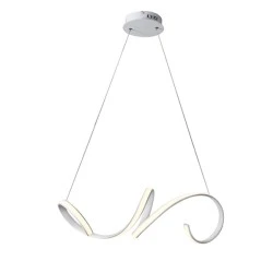 Κρεμαστό φωτιστικό LED CLEO 40W 3000k θερμό λευκό φως 2400lm λευκό αλουμινίου 64x22xh120cm