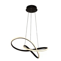 Κρεμαστό φωτιστικό LED GORDIUS 48W 3000k θερμό λευκό φως 2880lm 48x44xh120cm μαύρο αλουμινίου