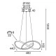 Κρεμαστό LED φωτιστικό 48W θερμό φως 3000k 2880lm λευκό αλουμινίου 48x44xh120cm IP20