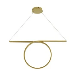 Κρεμαστό φωτιστικό LED ZERO 32W 64x17xh120cm θερμό λευκό φως 3000k 1920lm ορειχάλκινο αλουμινίου