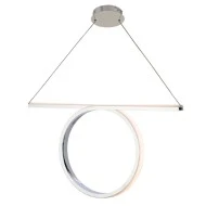Φωτιστικό LED κρεμαστό ZERO 32W θερμό λευκό φως 3000k 1920lm 64x17xh120cm χρώμιο αλουμινίου