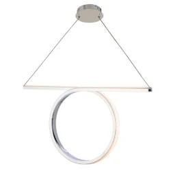 Φωτιστικό LED κρεμαστό ZERO 32W θερμό λευκό φως 3000k 1920lm 64x17xh120cm χρώμιο αλουμινίου