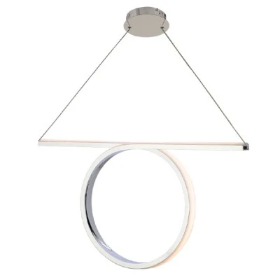 Φωτιστικό LED κρεμαστό ZERO 32W θερμό λευκό φως 3000k 1920lm 64x17xh120cm χρώμιο αλουμινίου