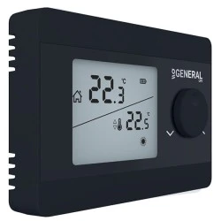 Θερμοστάτης χώρου GENERAL HT-250S-TPI BLACK τεχνητής νοημοσύνης με backlight φωτιζόμενη οθόνη