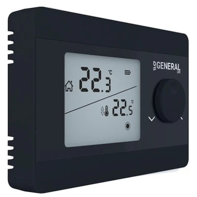 Θερμοστάτης χώρου GENERAL HT-250S-TPI BLACK τεχνητής νοημοσύνης με backlight φωτιζόμενη οθόνη