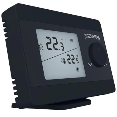 Θερμοστάτης χώρου ασύρματος GENERAL HT-250SRF-TPI BLACK τεχνητής νοημοσύνης θέρμανσης ή ψύξης