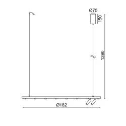 Κρεμαστό LED COB φωτιστικό MAGNETO 30W λευκό αλουμινίου 120x4xh139cm 3000k θερμό φως 2700lm