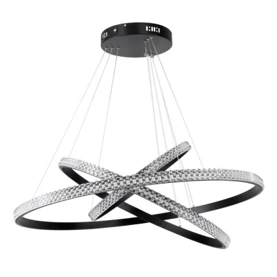 Κρεμαστό φωτιστικό οροφής LED kelvo® DIAMOND 120W 12000lm 180° AC 220-240V IP20 ρυθμιζόμενο λευκό CCT με χειριστήριο από 2700K έως 6000K ντιμμαριζόμενο μαύρο ματ 80x80x80cm