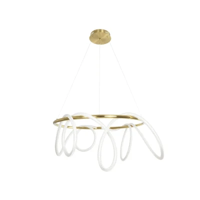 Κρεμαστό φωτιστικό οροφής LED kelvo® GLOW 69W 6900lm 360° AC 220-240V IP20 ρυθμιζόμενο λευκό CCT με χειριστήριο από 2700K έως 6000K ντιμμινάτο χρυσό πλατίνα 100x100x40cm