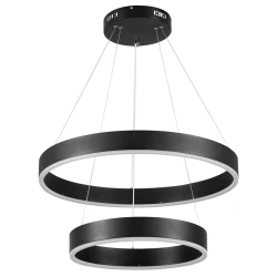 Κρεμαστό φωτιστικό οροφής LED kelvo® VENOM 75W 7500lm 120° AC 220-240V IP20 ρυθμιζόμενο λευκό CCT με χειριστήριο από 2700K έως 6000K ντιμαριζόμενο μαύρο ματ 60x60x40cm