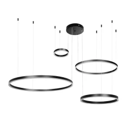 Κρεμαστό φωτιστικό οροφής LED kelvo® VENOM 150W 15000lm 120° AC 220-240V IP20 ρυθμιζόμενο λευκό CCT με χειριστήριο από 2700K έως 6000K ντιμμαριζόμενο μαύρο ματ 150x90x60cm KLV-101-0202
