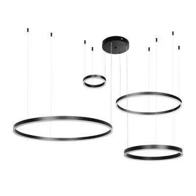 Κρεμαστό φωτιστικό οροφής LED kelvo® VENOM 150W 15000lm 120° AC 220-240V IP20 ρυθμιζόμενο λευκό CCT με χειριστήριο από 2700K έως 6000K ντιμμαριζόμενο μαύρο ματ 150x90x60cm KLV-101-0202