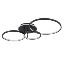 Φωτιστικό οροφής kelvo® NEMESIS LED 98W 9800lm 360° AC 220-240V IP20 ρυθμιζόμενο Λευκό CCT με χειριστήριο από 2700K έως 6000K dimmable μαύρο ματ 89x60x19cm